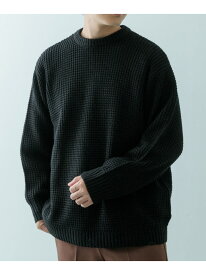 【SALE／50%OFF】ワッフル編み クルーネックニット URBAN RESEARCH ITEMS アーバンリサーチアイテムズ トップス ニット グレー ブラック ホワイト グリーン ブラウン【RBA_E】[Rakuten Fashion]
