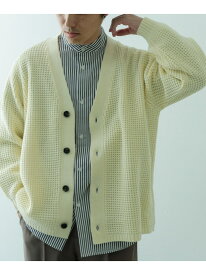 【SALE／60%OFF】ワッフル編み Vネックニットカーディガン URBAN RESEARCH ITEMS アーバンリサーチアイテムズ トップス カーディガン ホワイト【RBA_E】[Rakuten Fashion]