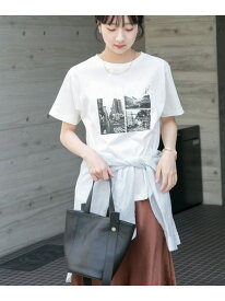 【SALE／10%OFF】箔プリントフォトTシャツ URBAN RESEARCH ITEMS アーバンリサーチアイテムズ トップス カットソー・Tシャツ ホワイト ネイビー ブラウン【RBA_E】[Rakuten Fashion]