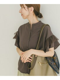 【SALE／16%OFF】チュールドッキングフリルブラウス URBAN RESEARCH ITEMS アーバンリサーチアイテムズ トップス シャツ・ブラウス ブラック グレー ホワイト【RBA_E】【送料無料】[Rakuten Fashion]