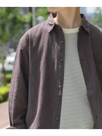 【SALE／60%OFF】『セットアップ対応』天然素材リネンコットンレギュラーカラーシャツ URBAN RESEARCH ITEMS アーバンリサーチアイテムズ トップス シャツ・ブラウス ブラウン【RBA_E】[Rakuten Fashion]