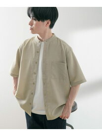 【SALE／54%OFF】『UR TECH DRYLUXE』リネンタッチバンドカラー半袖シャツ URBAN RESEARCH ITEMS アーバンリサーチアイテムズ トップス シャツ・ブラウス ブルー ブラック ブラウン【RBA_E】[Rakuten Fashion]