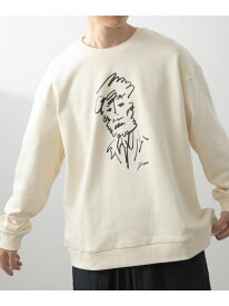 【SALE／30%OFF】フレンチアートプリントクルーネックスウェット URBAN RESEARCH ITEMS アーバンリサーチアイテムズ トップス スウェット・トレーナー ホワイト グレー【RBA_E】【送料無料】[Rakuten Fashion]