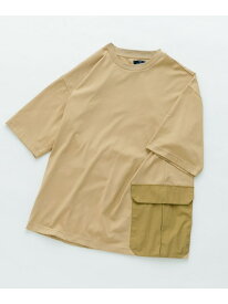 【SALE／50%OFF】『XLサイズあり』サイドポケットキリカエ クルーネックTシャツ URBAN RESEARCH ITEMS アーバンリサーチアイテムズ トップス カットソー・Tシャツ ブラック グレー ホワイト カーキグリーン【RBA_E】[Rakuten Fashion]