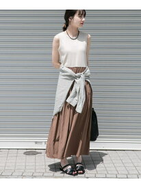 【SALE／50%OFF】ノースリーブドッキングワンピース URBAN RESEARCH ITEMS アーバンリサーチアイテムズ ワンピース・ドレス ワンピース ベージュ カーキグリーン ブラック【RBA_E】[Rakuten Fashion]