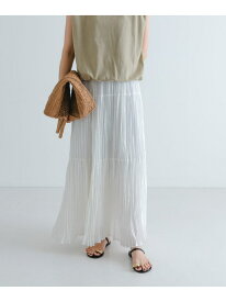 【SALE／50%OFF】ワッシャープリーツイージースカート URBAN RESEARCH アーバンリサーチ スカート その他のスカート グレー ホワイト ブラウン【RBA_E】【送料無料】[Rakuten Fashion]