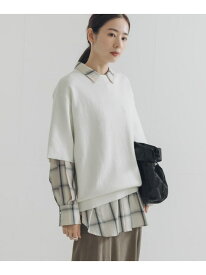 コットンカシミヤハーフスリーブニット URBAN RESEARCH アーバンリサーチ トップス ニット ブラック グレー ホワイト【送料無料】[Rakuten Fashion]