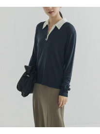 【SALE／40%OFF】ウールジャージーポロ衿トップス URBAN RESEARCH アーバンリサーチ トップス ニット ネイビー レッド【RBA_E】【送料無料】[Rakuten Fashion]