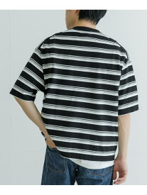 16GマルチボーダーニットTシャツ URBAN RESEARCH アーバンリサーチ トップス カットソー・Tシャツ ブラック グレー【送料無料】[Rakuten Fashion]