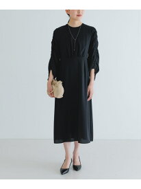 【SALE／60%OFF】LA MAISON ギャザースリーブワンピース URBAN RESEARCH アーバンリサーチ ワンピース・ドレス ワンピース ブルー ブラック カーキグリーン【RBA_E】【送料無料】[Rakuten Fashion]