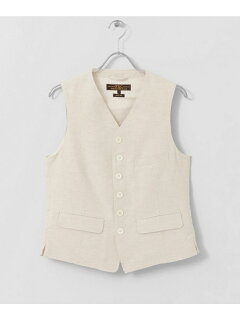 Cotton Linen Matt Vest UF84-13B005: Natural