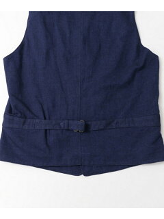 Cotton Linen Matt Vest UF84-13B005: Indigo