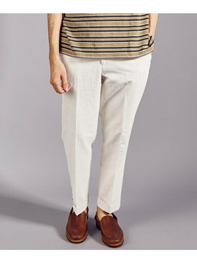 Cotton Linen Matt Basic Trouser UF84-14B003: Natural