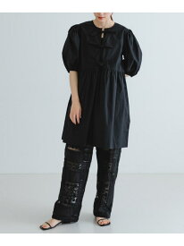 GANNI Cotton Poplin Mini Dress URBAN RESEARCH アーバンリサーチ ワンピース・ドレス ワンピース ブラック【送料無料】[Rakuten Fashion]