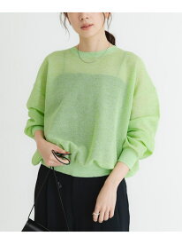 【SALE／50%OFF】new basic リネン混スポンディッシュニットプルオーバー URBAN RESEARCH アーバンリサーチ トップス ニット ブラック グリーン グレー【RBA_E】【送料無料】[Rakuten Fashion]