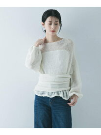 スパンコールモヘヤルーズニット URBAN RESEARCH アーバンリサーチ トップス ニット ネイビー ホワイト【送料無料】[Rakuten Fashion]