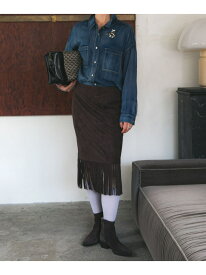 【SALE／30%OFF】スエードライクフリンジスカート URBAN RESEARCH アーバンリサーチ スカート その他のスカート ブラウン ベージュ【RBA_E】【送料無料】[Rakuten Fashion]