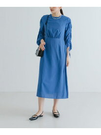 【SALE／60%OFF】LA MAISON ギャザースリーブワンピース URBAN RESEARCH アーバンリサーチ ワンピース・ドレス ワンピース ブルー ブラック カーキグリーン【RBA_E】【送料無料】[Rakuten Fashion]