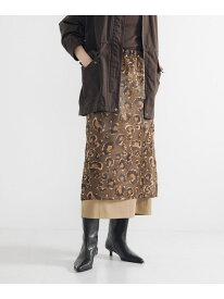 【SALE／50%OFF】レオパードプリントレイヤードスカート URBAN RESEARCH アーバンリサーチ スカート その他のスカート カーキグリーン グレー【RBA_E】【送料無料】[Rakuten Fashion]