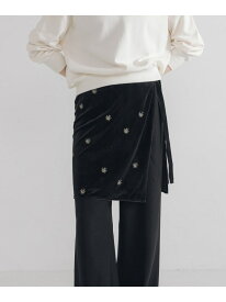 【SALE／50%OFF】ベロア刺繍ラップスカート URBAN RESEARCH アーバンリサーチ スカート その他のスカート ブラック【RBA_E】【送料無料】[Rakuten Fashion]