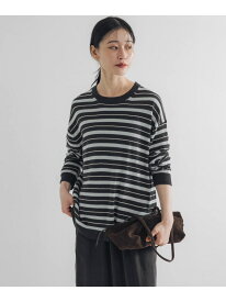 マルチボーダークルーネックニット URBAN RESEARCH アーバンリサーチ トップス ニット グレー カーキグリーン【送料無料】[Rakuten Fashion]