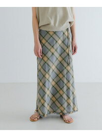 【SALE／75%OFF】バイアスチェックフリンジスカート URBAN RESEARCH アーバンリサーチ スカート その他のスカート ブラック グレー【RBA_E】[Rakuten Fashion]
