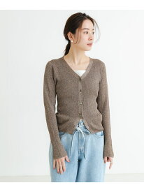 【SALE／60%OFF】ラメリブニットカーディガン URBAN RESEARCH アーバンリサーチ トップス カーディガン ピンク ブラック シルバー ブラウン【RBA_E】【送料無料】[Rakuten Fashion]