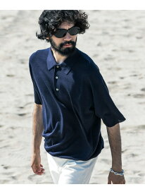【SALE／50%OFF】new basic ウールシルクニットポロ URBAN RESEARCH アーバンリサーチ トップス ポロシャツ ブラック ネイビー【RBA_E】【送料無料】[Rakuten Fashion]
