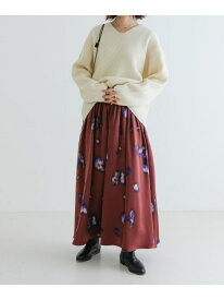 【SALE／50%OFF】フラワープリントギャザーロングスカート URBAN RESEARCH アーバンリサーチ スカート その他のスカート ブラウン ブラック【RBA_E】【送料無料】[Rakuten Fashion]