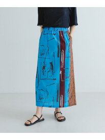 【SALE／60%OFF】『2サイズ展開』アートプリントストレートスカート URBAN RESEARCH アーバンリサーチ スカート その他のスカート オレンジ ブルー【RBA_E】【送料無料】[Rakuten Fashion]