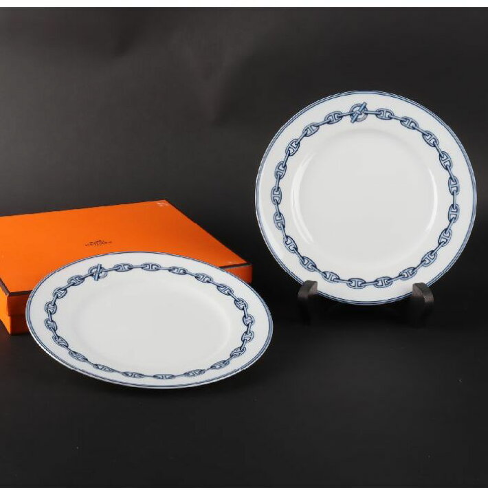 楽天市場】Hermès エルメス シェーヌダンクル ミート皿2客 洋食器 