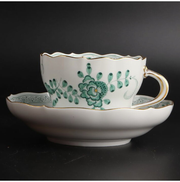 楽天市場】MEISSEN マイセン インドの華 枝付き グリーンカップ 