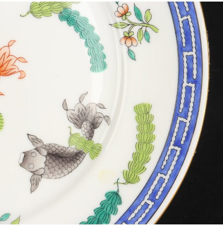 楽天市場】ヘレンド シノワズリ ポワッソン ケーキ皿18.5cm 25/R-1026 