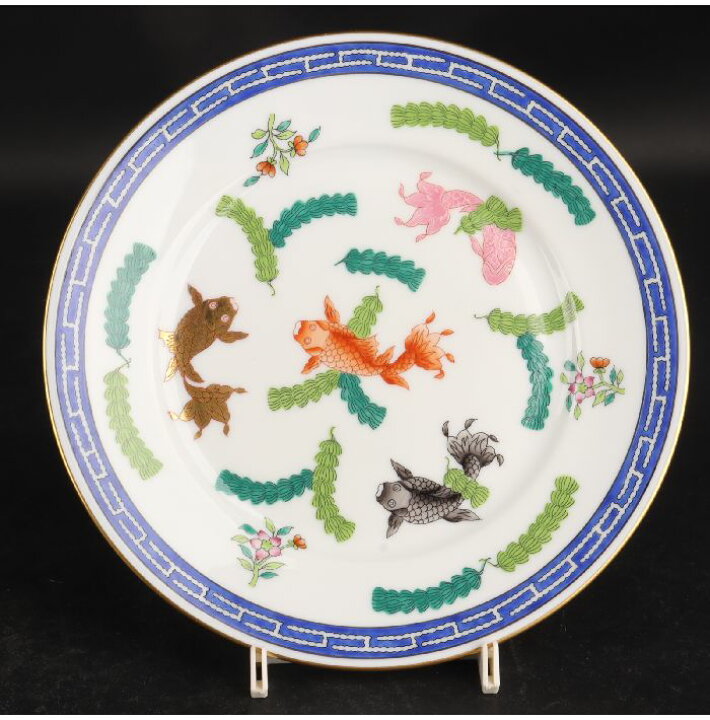 楽天市場】ヘレンド シノワズリ ポワッソン ケーキ皿18.5cm 2/R-1028 