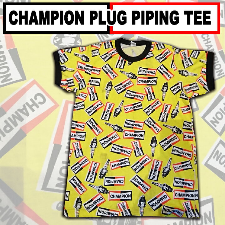 楽天市場】ajito CHAMPION PLUG 総柄 パイピング Tシャツ チャンピオン 