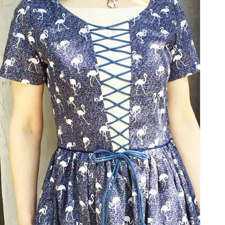 楽天市場】SAVOY CLOTHING Corset Lace-up Gather PK Flamingo Dress 