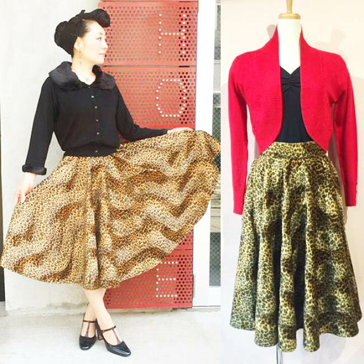 楽天市場】SAVOY CLOTHING Fakefur Leopard Circular Skirt フェイク 