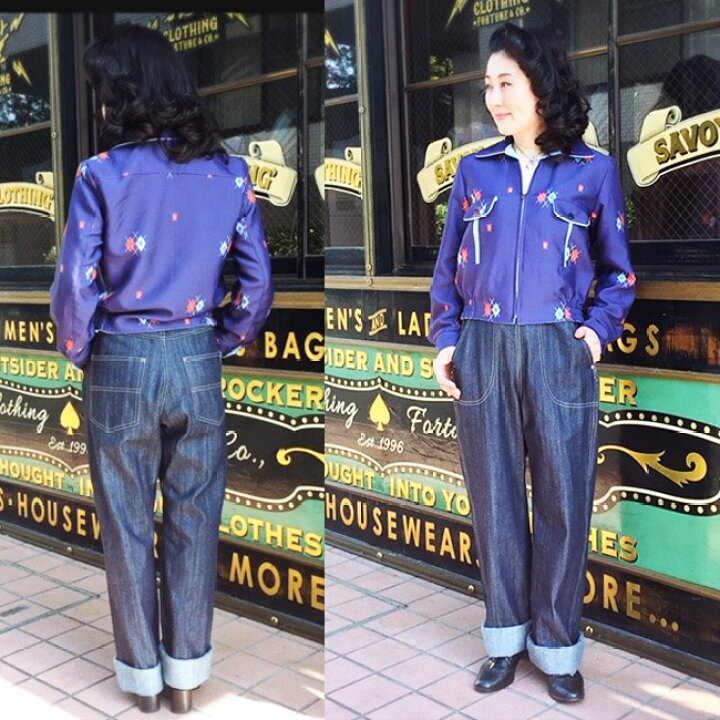 楽天市場 Savoy Clothing Ladies Denim Ranch Pants デニム ランチ デニム パンツ ワイド バギー ハイウエスト レディース サヴォイクロージング ロカビリー ファッション 原宿 レトロ 50年代 50 S サボイクロージング 衣装 ライブ ジーンズ Svy Lpt012s Urahara Style