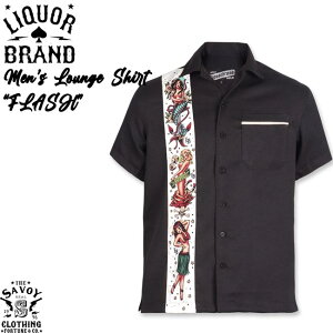 SAVOY CLOTHING LIQOR BRAND MEN'S SHIRTS FLASH �T���H�C�N���[�W���O ���J�[�u�����h �����Y ���E���W�V���c �t���b�V�� �^�g�D�[�K�[�� �I�[�v�� �V���c �u���b�N ���� 50'S �J�� ���J�r���[ �t�@�b�V��