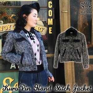SAVOY CLOTHING Kuro-Pin Hand Stitch Ladies Jacket �u���b�N �J�X�� �s���N�X�e�b�` �W���P�b�g ���f�B�[�X �A�E�^�[ ���J�r���[ �t�@�b�V���� 50's �T�{�C�N���[�W���O �T���H�C�N���[�W���O Rockabilly �u��