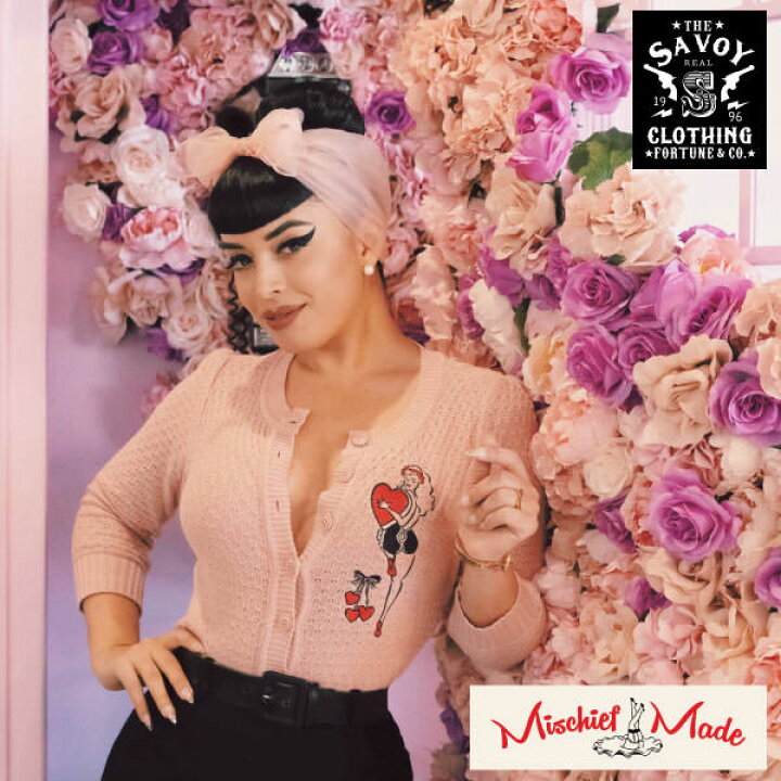 楽天市場 Savoy Clothing Mischief Made Ca U S Hold On To Your Heart Cardigan サボイクロージング カーディガン ロカビリー ファッション レディース 50 S トップス Mm Knca001 Urahara Style楽天市場店