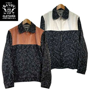 SAVOY CLOTHING Tweed Nep x Corduroy Switch Blouson �c�C�[�h �l�b�v �R�[�f�����C �X�E�B�b�` �u���]�� �W���P�b�g �A�E�^�[ ���J�r���[ �t�@�b�V���� �T�{�C�N���[�W���O rockabilly rocknroll 50s vintage nep �R t