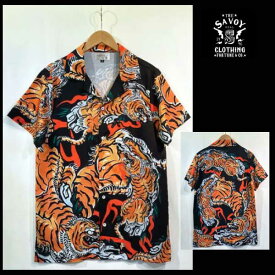 SAVOY CLOTHING Kyoto Tiger Shirtヴィゴラスジャイブ ロンドン トップス シャツ 半袖 サヴォイクロージング タイガー柄 虎 ハワイアンシャツ メンズ サボイクロージング VJ-SH023