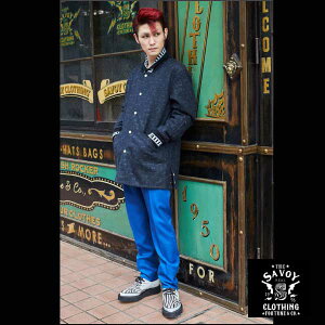 SAVOY CLOTHING Sax Kasuri Wool Pharaoh Coat �T���H�C�N���[�W���O �T�b�N�X �J�X�� �E�[�� �t�@���I �R�[�g �A�E�^�[ �W���P�b�g �J�[�R�[�g ���J�r���[ �t�@�b�V���� �`���R�[���O���[ �J�X�� �r���e