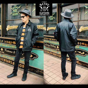 SAVOY CLOTHING C.CITY Embroidery Nylon Coach Jacket �T���H�C�N���[�W���O �i�C���� �R�[�`�W���P�b�g �A�E�^�[ ���J�r���[ �t�@�b�V���� �T�{�C�N���[�W���O �u���b�N �O���[�� SVY-JK129