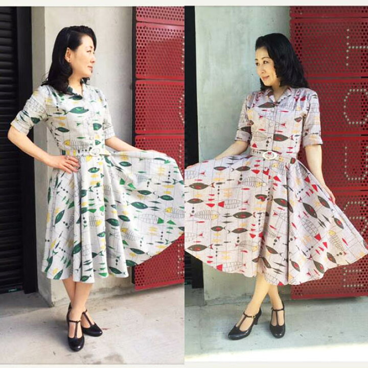 楽天市場 Savoy Clothing Fish Patern Audrey Dress サヴォイクロージング フィッシュ パターン オードリー サーキュラー ワンピース ドレス ロカビリー ファッション オードリーヘップバーン クラシック ビンテージ クラシカル 原宿 サボイクロージング ワンピ 五分袖