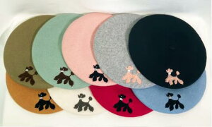 SAVOY CLOTHING�@Poodle Embroidery Wool Basque Beret �i�x���x�b�g���胊�{�� �w�A�S��2�_�t���j�@�T���H�C�N���[�W���O 50s retro vintage�@basqueberet�@�x���[�X�@poodle�@�v�[�h���@�T�{�C�@�X�q�r���e�[�W�@