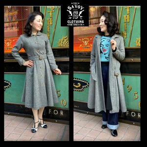 SAVOY CLOTHING Wool RainbowNep Princess Long Coat �T���H�C�N���[�W���O �E�[�����C���{�[�l�b�v�@�v�����Z�X �����O�R�[�g �A�E�^�[ ���B���e�[�W �A�����J�� 50's SVY-LCT032
