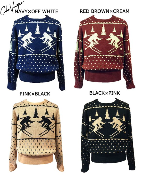 楽天市場】SAVOY CLOTHING Skiing Pattern Jacquard Sweater スキー 柄 