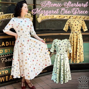 SAVOY CLOTHING Atomic Starburst Margaret One-Piece �A�g�~�b�N �X�^�[�o�[�X�g �}�[�K���b�g �����s�[�X V�J�b�g ������ �x���g�t�� �h���X �T���H�C�N���[�W���O ���J�r���[ �t�@�b�V���� �s���N �z���C